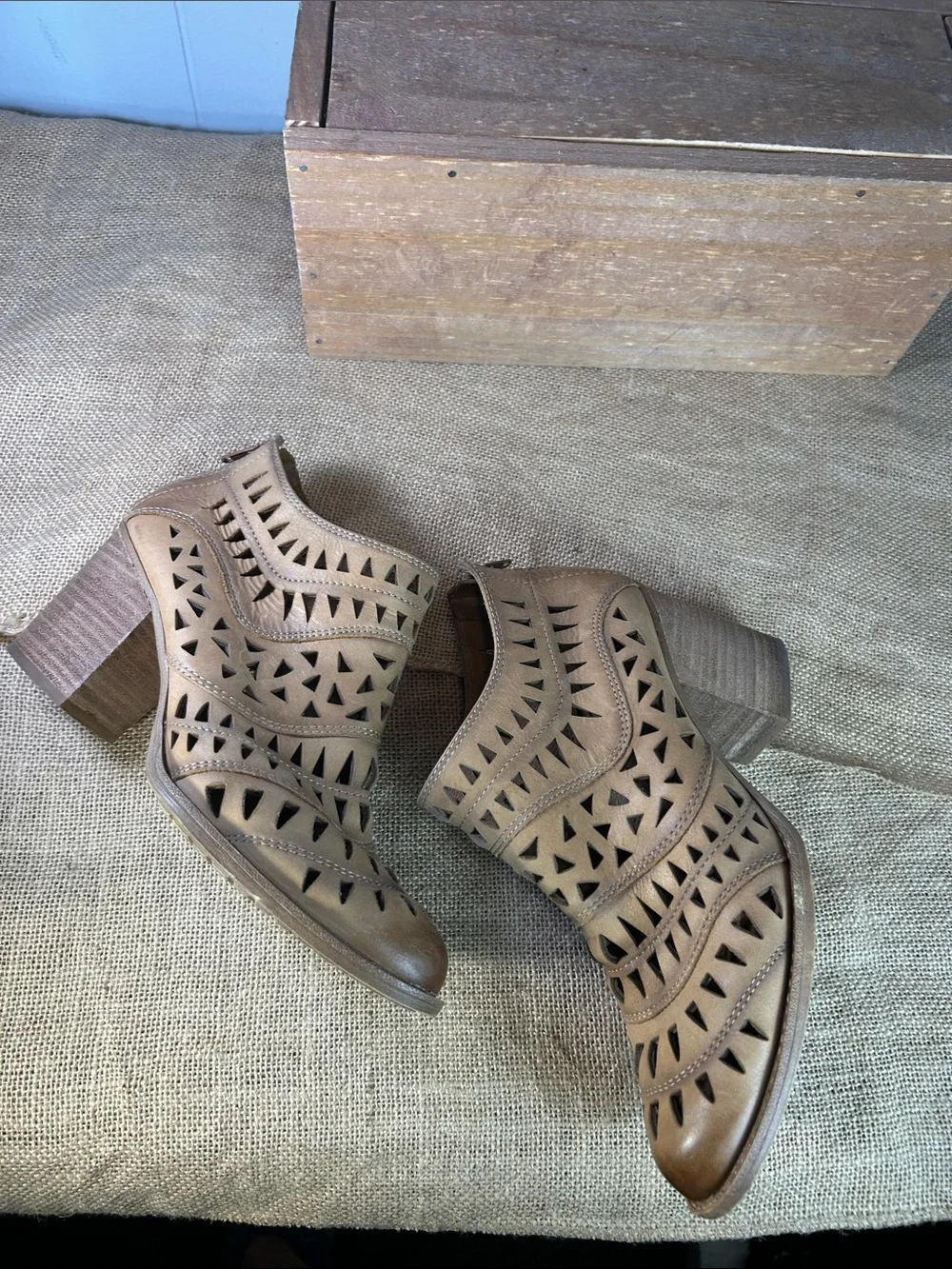 Sofft Westwood Laser Cutout Leather Ankle Booties